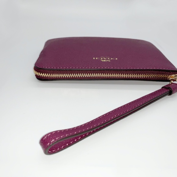 Coach Corner Zip Wristlet - Dark Berry - Picture 8 of 8